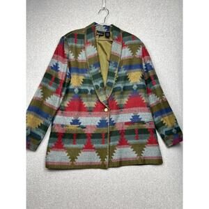VTG Anthony Mark Hankins Blazer Jacket Wmn Plus 18 Tall Aztec Southwestern